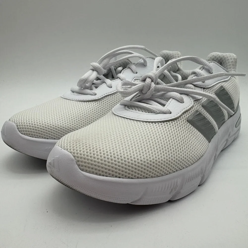 Adidas Cloudfoam Flex Lace Running Shoes‎ White Gray Women's Size 8.5